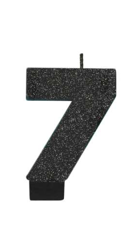Sparkly Black Candle - No 7